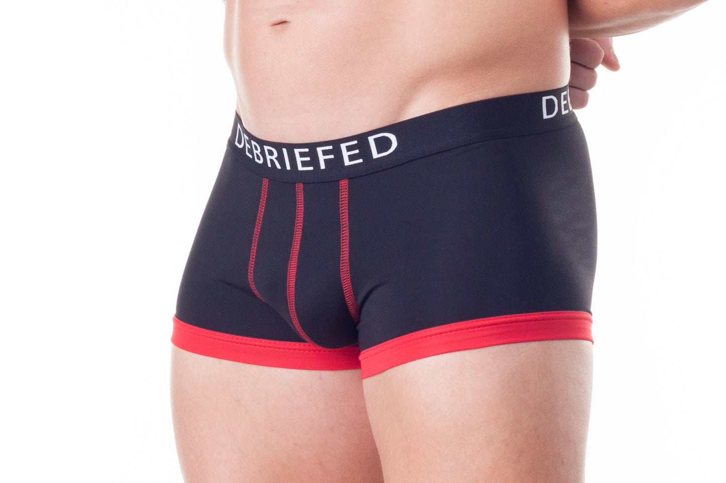 Debriefed Super Power Collection Obsidian Hipster – Black with Red Trim