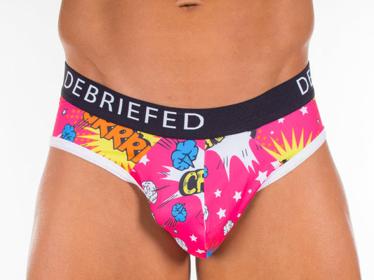 Debriefed Underwear - Cartoon Collection - BLAM Brief - Pink
