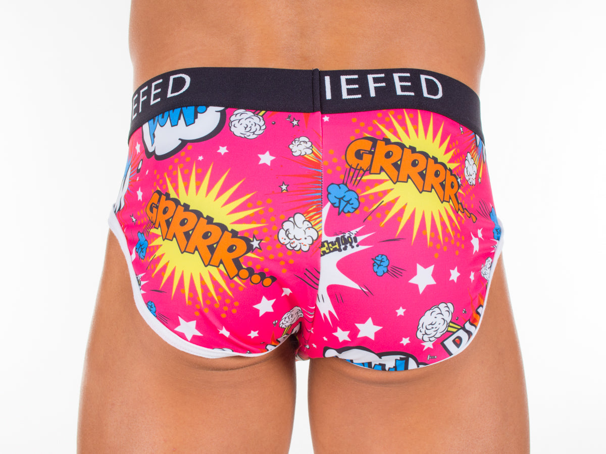 Debriefed Underwear - Cartoon Collection - BLAM Brief - Pink