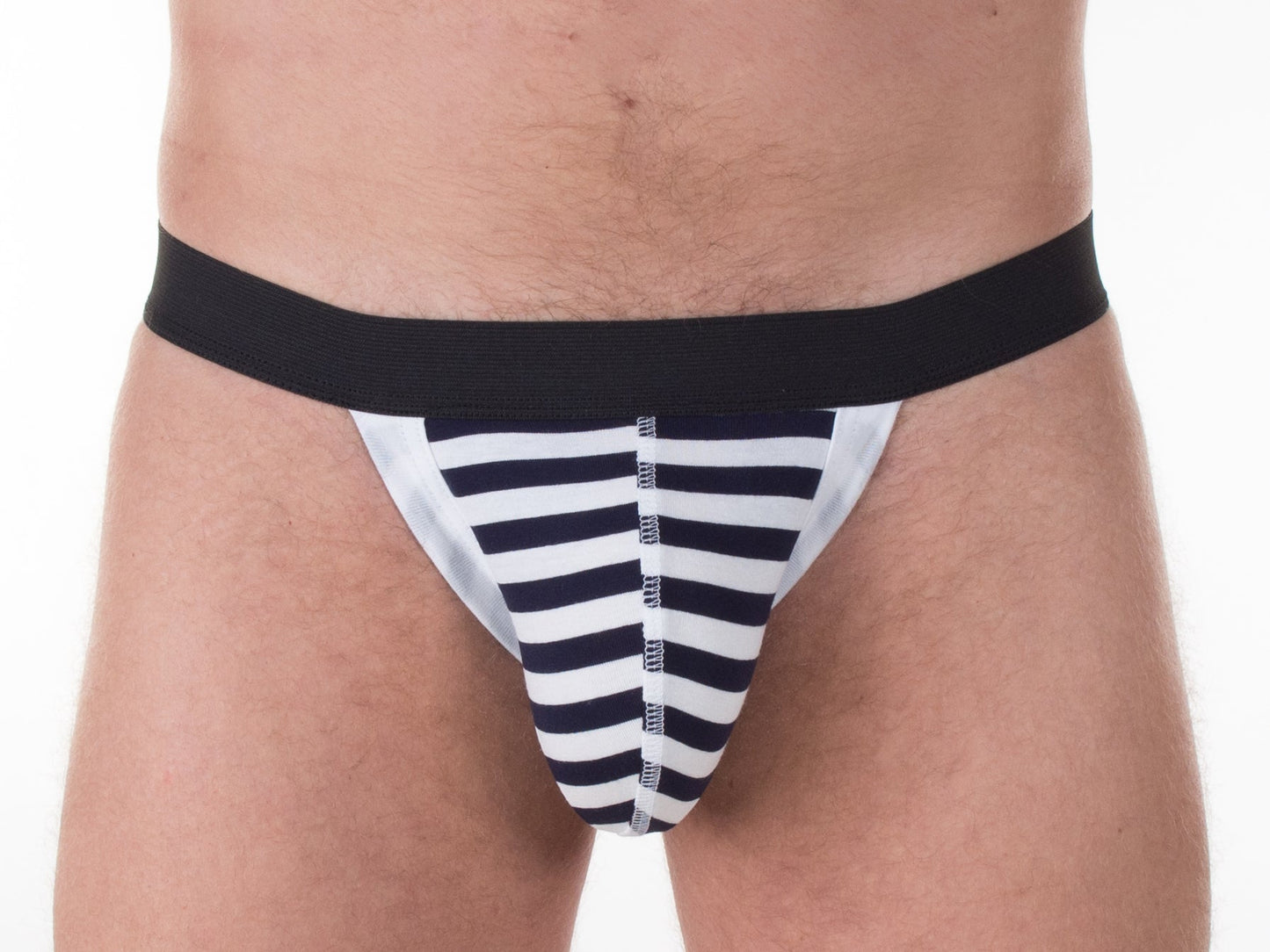 Debriefed Underwear - Navy Blue Stripe Jock