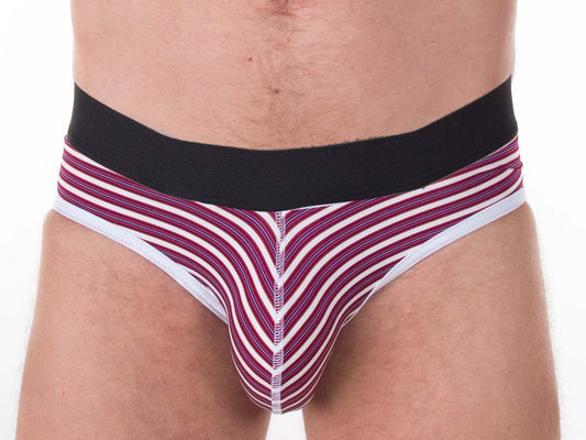 Debriefed Underwear - Barber Stripe Backless Brief
