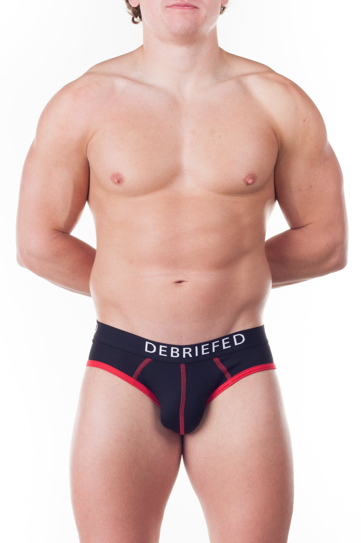 Debriefed Super Power Collection Obsidian Brief – Black with Red Trim