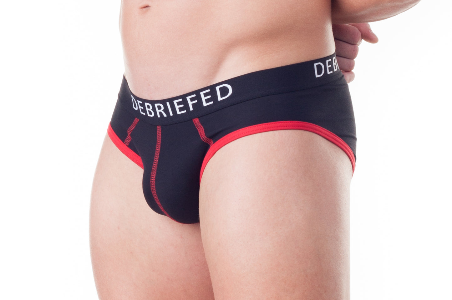 Debriefed Super Power Collection Obsidian Brief – Black with Red Trim