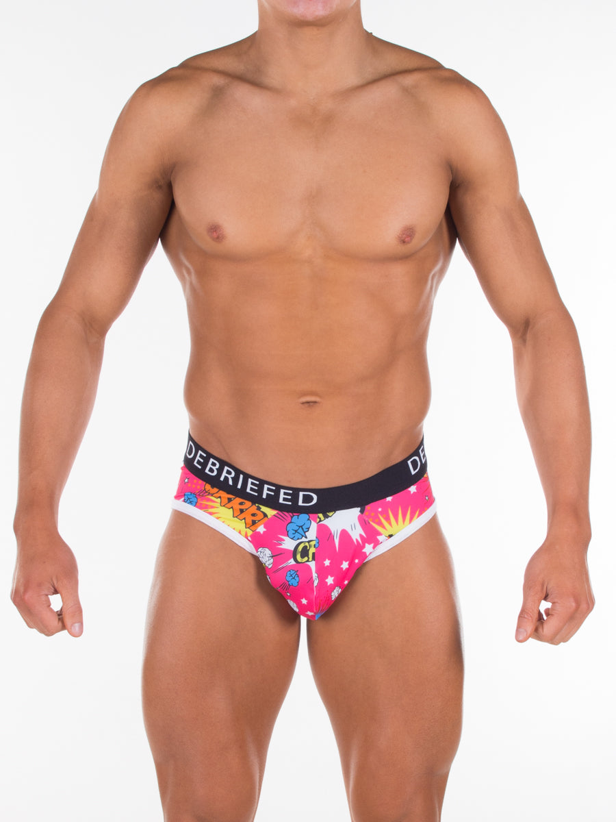 Debriefed Underwear - Cartoon Collection - BLAM Brief - Pink