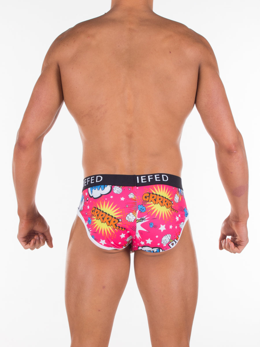 Debriefed Underwear - Cartoon Collection - BLAM Brief - Pink