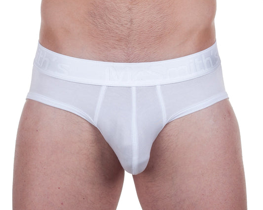 Mr Smith's Men's Underwear - Bamboo Brief - White